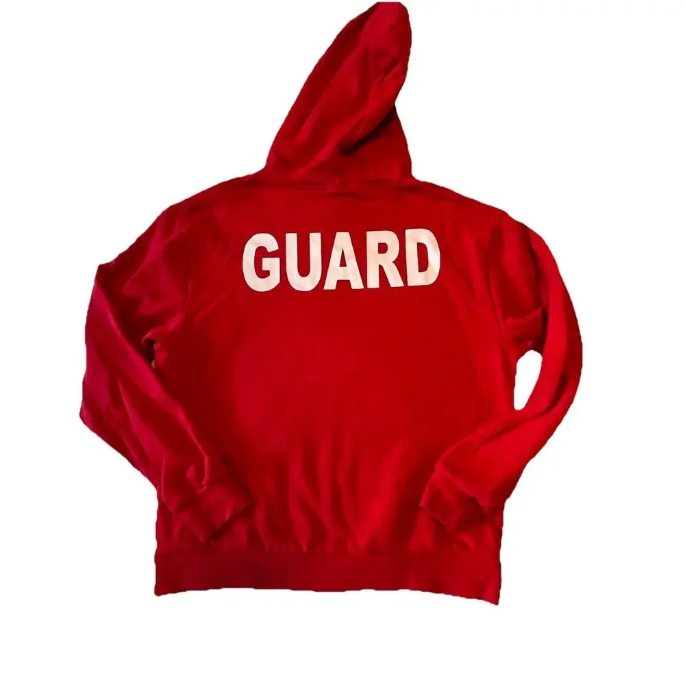 Guard Apparel Lifeguard Red Pull Over Fleece‎ Hoodie Sz M thelifeguardstore